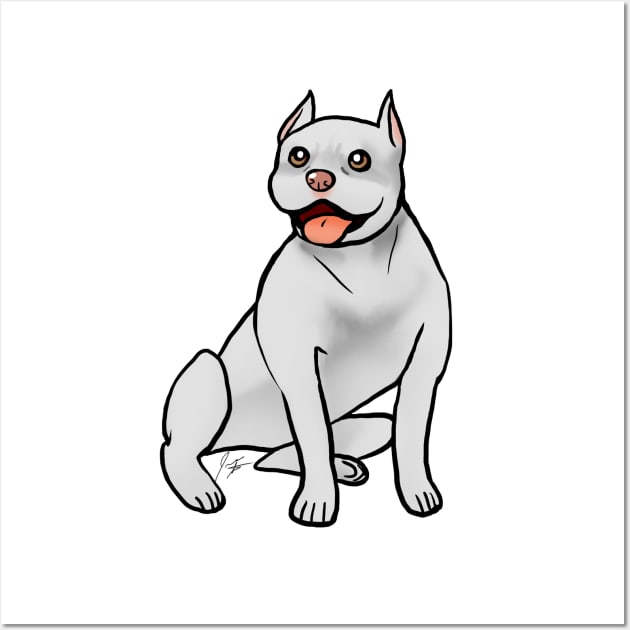 Dog - American Pitbull Terrier - White Cropped Wall Art by Jen's Dogs Custom Gifts and Designs